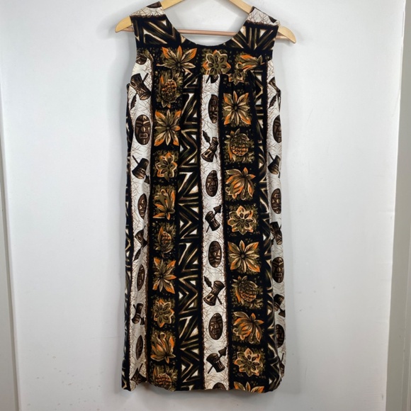 VTG 60s Ui Maikai Dress S Hawaiian Made Floral Sleeveless MuMu Shift Mini Resort - Picture 3 of 7